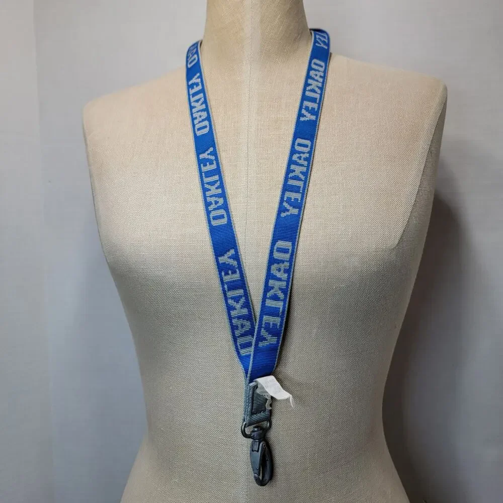 Oakley Grey & Blue Lanyard w/ Clip